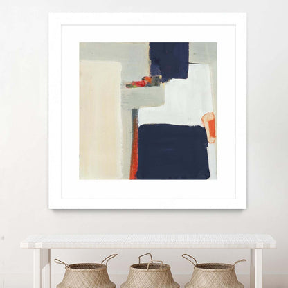 Bay Bridge V1 Matted and Framed White 36x36 Wall Art|Œuvre d’art murale encadrée blanche et mate « Bay Bridge V1 » 36 x 36
