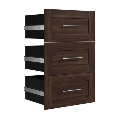 Bestar Pur 3-Drawer Set for Pur 25 Closet Organizer - Black Walnut|Ensemble de 3 tiroirs Pur de Bestar pour organisateur de garde-robe de 25 po - noyer noir