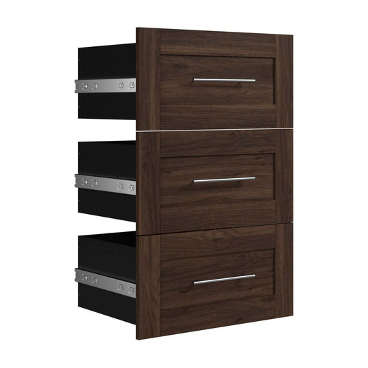 Bestar Pur 3-Drawer Set for Pur 25 Closet Organizer - Black Walnut|Ensemble de 3 tiroirs Pur de Bestar pour organisateur de garde-robe de 25 po - noyer noir