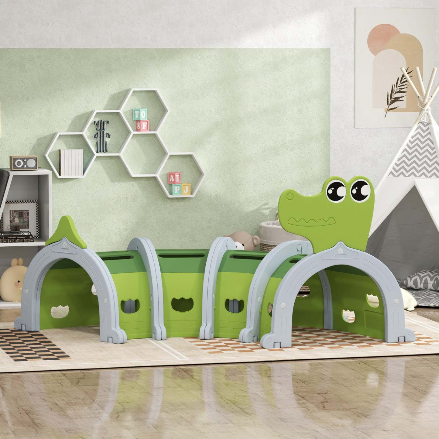 Qaba Tunnel Pour Enfants, Tunnel De Jeu Pour Enfants Pour Intérieur Et Extérieur, Tunnel Pour Enfant