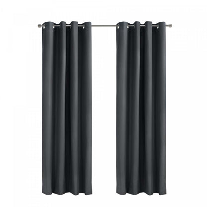 Thermaplus Alpine Charcoal Blackout Grommet Curtain Panel - 52 x 95|Panneau de rideau coupe-lumière à œillets Alpin anthracite de Thermaplus - 52 x 95