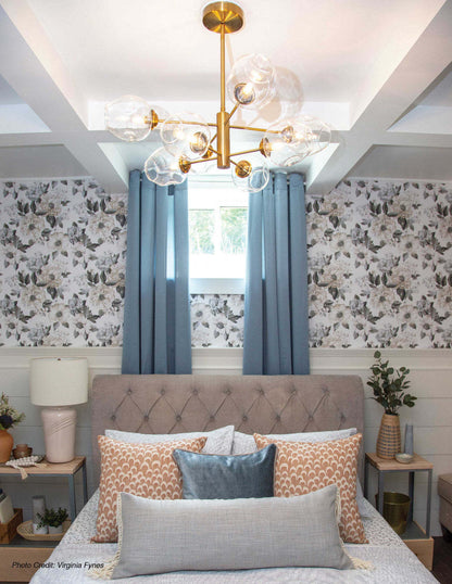 Dainolite Abii 8 Light Chandelier Vintage Bronze Finish Clear Glass Lamp|Lustre Abii de Dainolite en verre transparent, avec fini bronze rétro et 8 ampoules