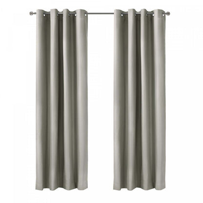 Thermaplus Alpine Light Grey Blackout Grommet Curtain Panel - 52 x 84|Panneau de rideau occultant à œillets Alpin gris clair de Thermaplus - 52 x 84