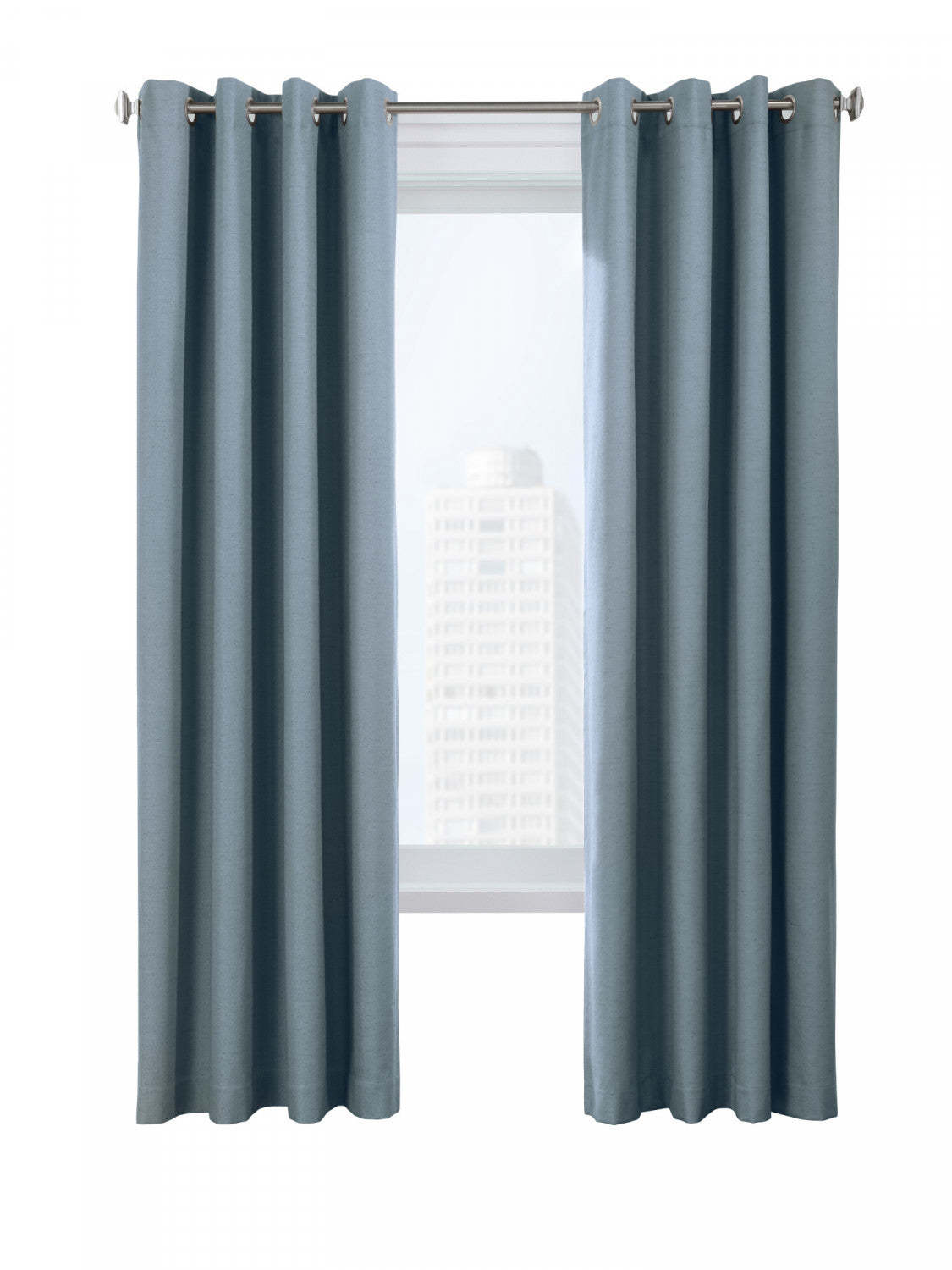 Thermaplus Suprema Blue Blackout Grommet Curtain Panel - 52 x 84|Panneau de rideau occultant à œillets Suprema bleu de Thermaplus - 52 x 84
