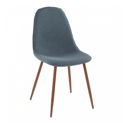 LumiSource Pebble Blue Fabric Mid-Century Modern Dining Accent Chair - Set of 2|Chaise d’appoint de salle à manger moderne du milieu du 20e siècle Pebble en tissu bleu - ensemble de 2