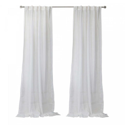 Habitat Alicante White Sheer Dual Header Curtain Panel - 52 x 95|Panneau de rideau transparent Alicante blanc à double têtes d'Habitat - 52 x 95