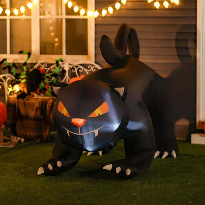 Homcom 4ft Black Cat Gonflable Halloween Décoration|Homcom Chat Noir Gonflable d'Halloween