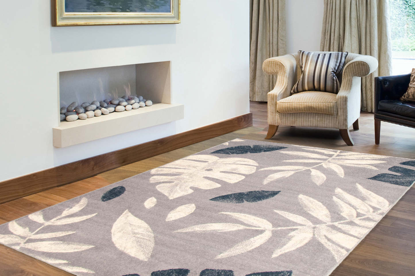 Tapis Palta Silver-Prol - 3'11 x 5'7|Carpette Palta argent-couleur pétrole - 3 pi 11 po x 5 pi 7 po| D2CC2M3I