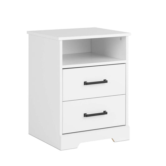 Prepac Rustic Ridge Farmhouse 2-Drawer Nightstand - White|Table de nuit champêtre Rustic Ridge de Prepac à 2 tiroirs - blanche