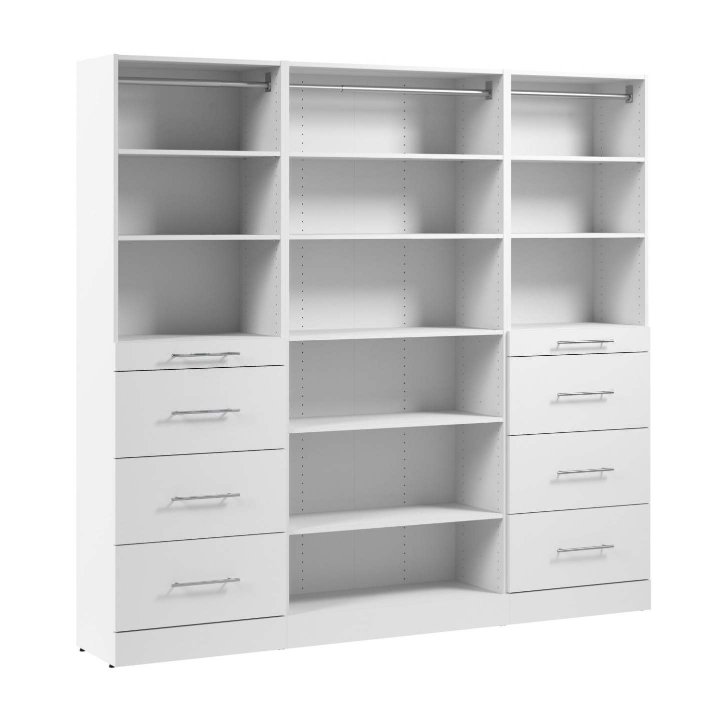 Bestar Florence 85 Système de garde-robe et pièce-penderie modulaire avec rangement - blanc