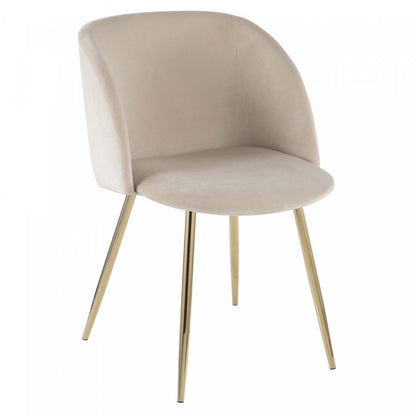 LumiSource Fran Cream Velvet Contemporary Dining Chair - Set of 2|Chaise de salle à manger contemporaine Fran en velours crème - ensemble de 2