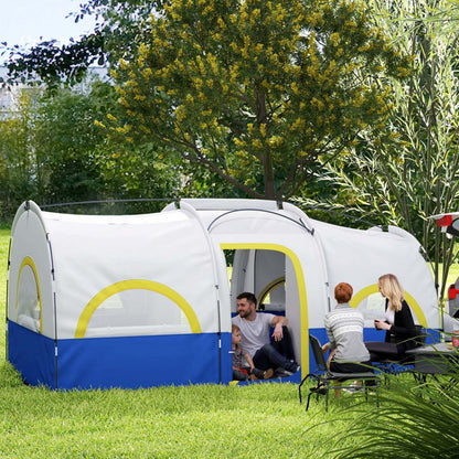 Outsunny Tente de Camping 4-6 Personnes, 3000mm Imperméable et UPF30+, Bleu