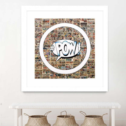 Smoke Circus I Matted and Framed White 30x30 Wall Art|Œuvre d'art murale encadrée blanche et mate « Smoke Circus I » 30 x 30