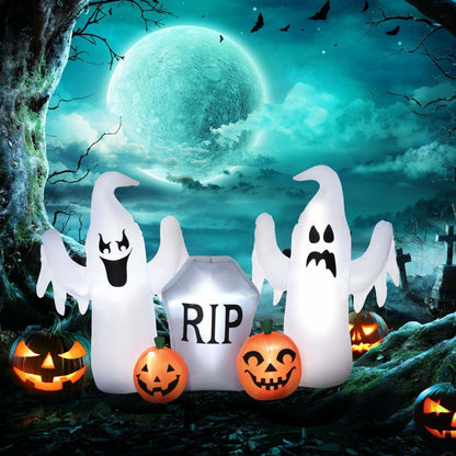 Homcom 4ft White Ghost Gonflable Halloween Décoration|Homcom Fantôme Gonflable Blanc de Halloween
