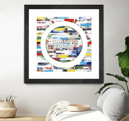 Smoke Circus Iv Matted and Framed Black 36x36 Wall Art|Œuvre d'art murale encadrée noire et mate « Smoke Circus Iv » 36 x 36