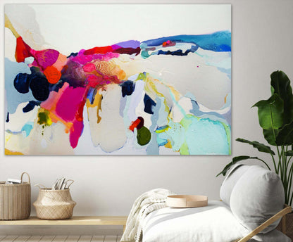 Œuvre d'art murale géante « Reach In Out » 72 x 48