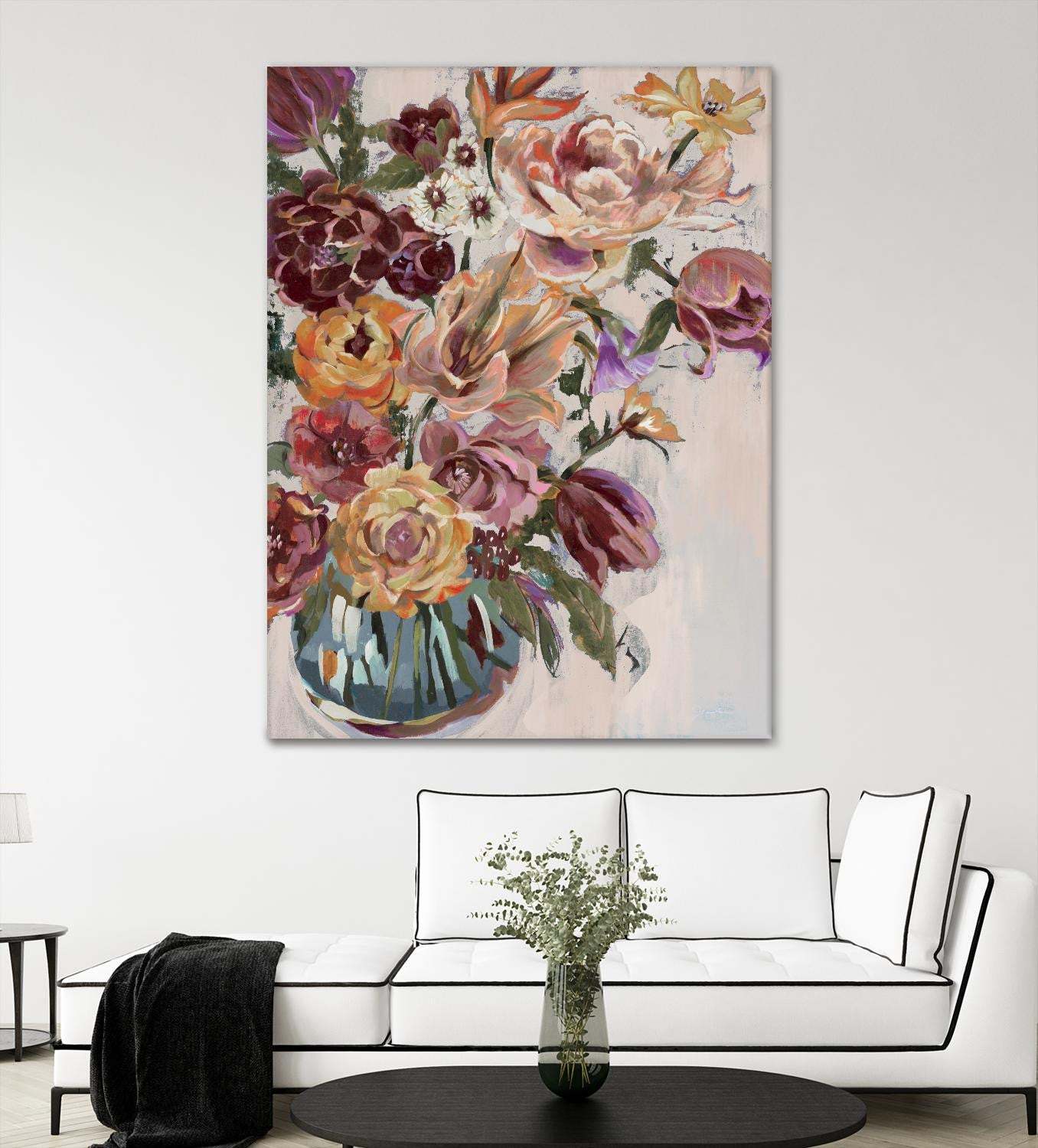 Œuvre d'art murale géante « Bouquet de printemps V34 » 72 x 54