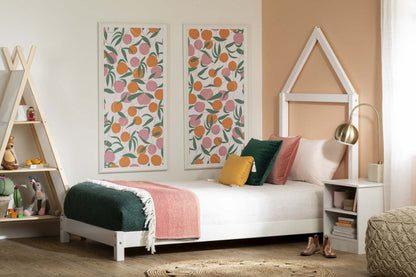 Lit simple Sweedi avec tête de lit à cadre maison - Blanc pur | Sweedi Lit avec tête de lit maison Simple - Blanc solide | D83G80DO