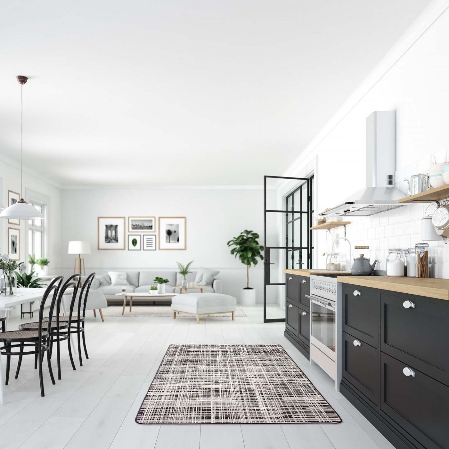 Tapis Panthea noir - 99 x 140 cm | Carpette Panthea noire - 99 x 140 cm