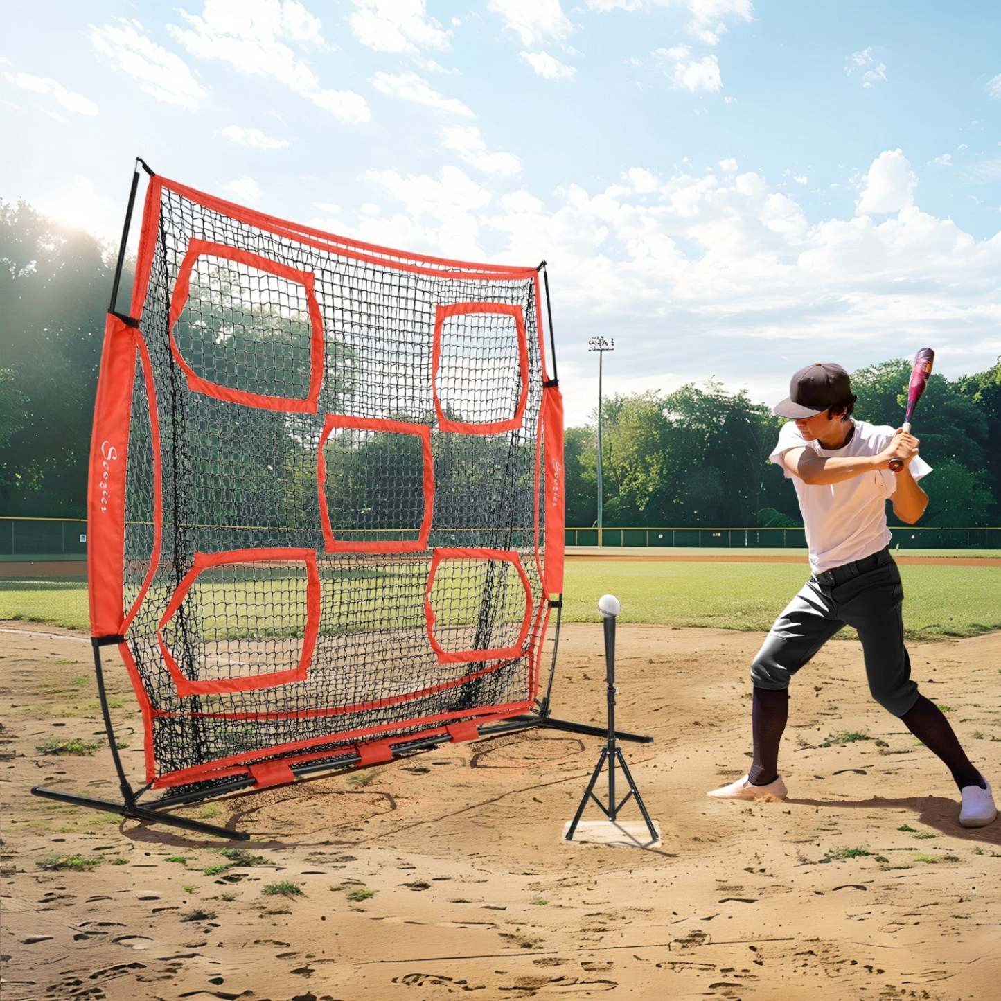 Soozier 6' X 6' Filet de Baseball, Filet d'Entraînement au Batting et au Lancer avec Sac de Transport