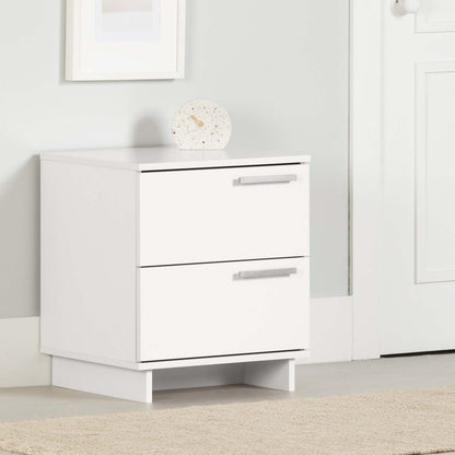 Cavalleri Nightstand with 2 Drawers - Pure White|Table de nuit Cavalleri à 2 tiroirs - blanc solide