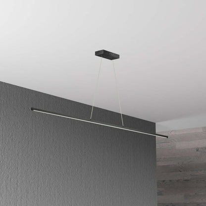 Dainolite Array LED Horizontal Pendant 30w 48 Matte Black Finish White Acrylique Diffuseur Lampe|Luminaire suspendu horizontal Array de Dainolite de 48 po en acrylique blanc qui diffuse la lumière, avec fini noir mat et ampoule à DEL de 30 W