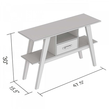 Table console 47" avec 1 tiroir et 1 tablette - Bois récupéré brun | Console de 47 po avec 1 tiroir et 1 tablette - bois recyclé brun