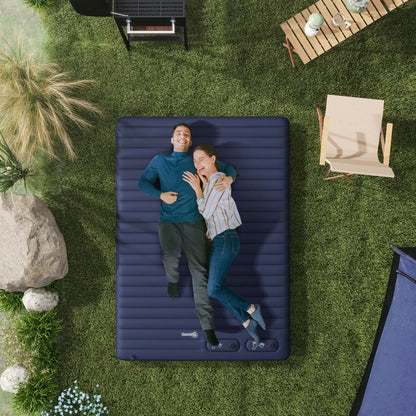 Matelas pneumatique de camping Outsunny, lit double avec pompe à pied et sac de transport