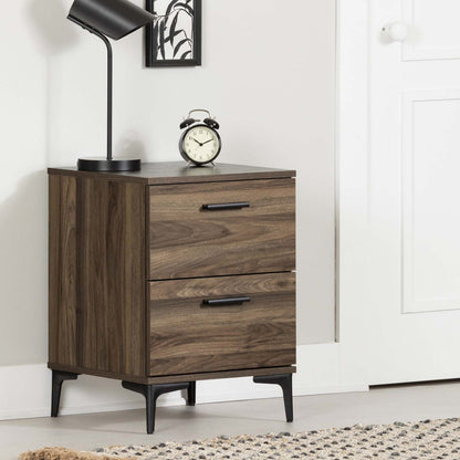Musano 2-Drawer Nightstand - Natural Walnut|Table de nuit Musano à 2 tiroirs - noyer naturel