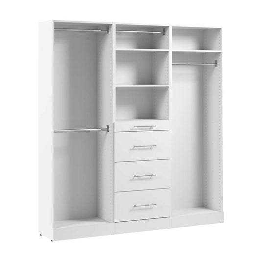 Bestar Florence 74 Système de garde-robe modulaire avec tringles et rangement - blanc