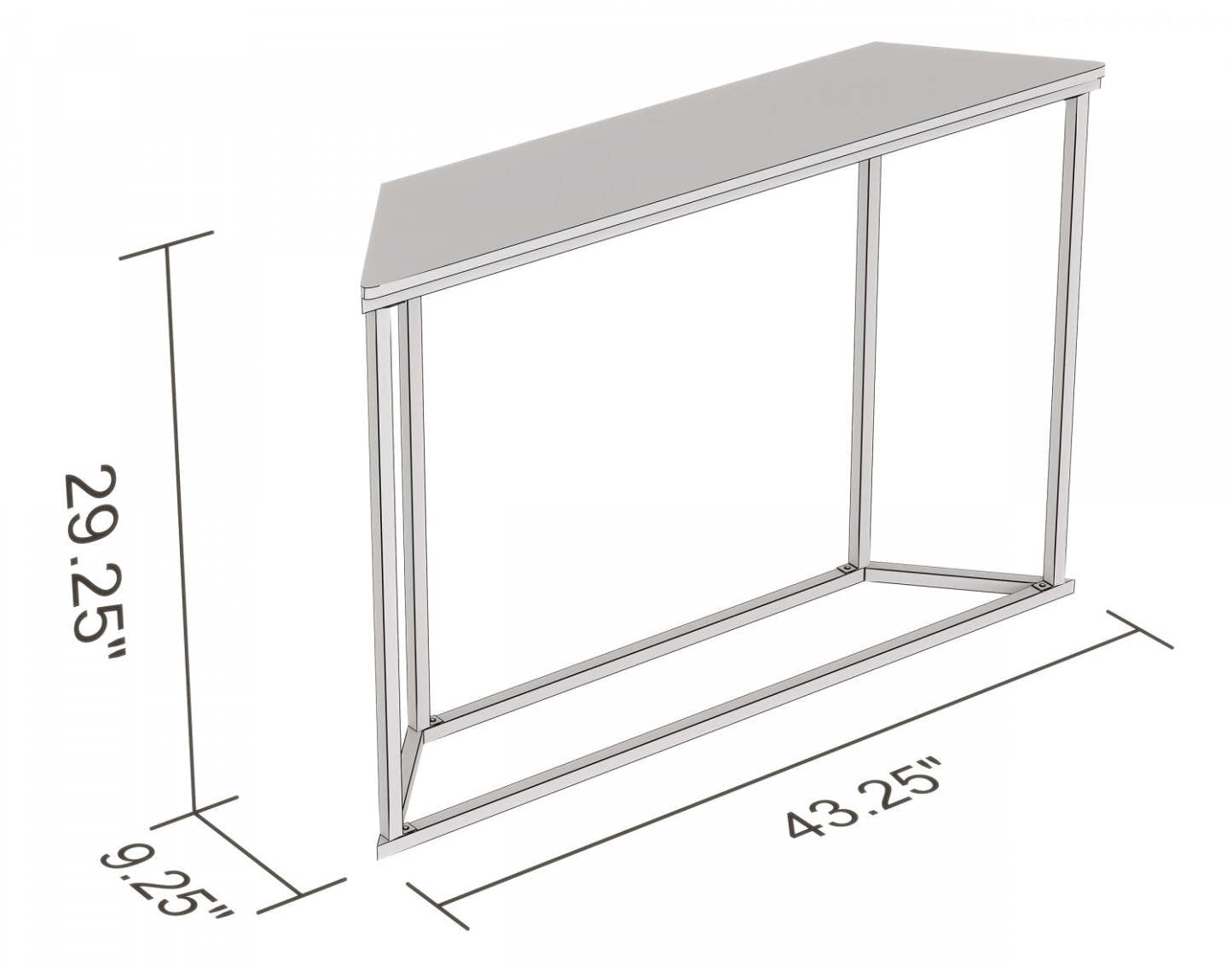 Console moderne de 44 po - marbre avec finition dorée