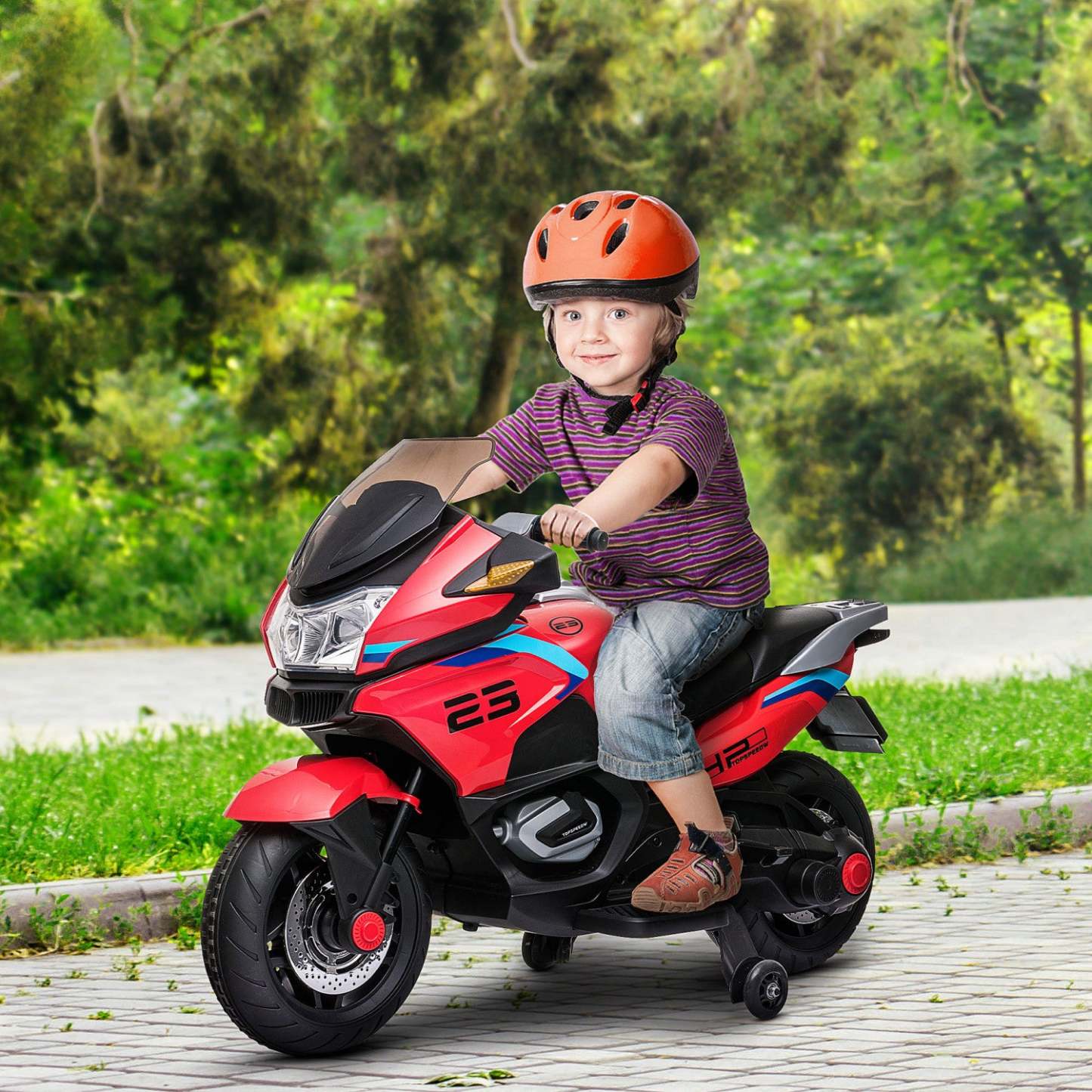 Aosom Moto Pour Enfants 12v Avec Roues D'entraînement, Moto Électrique Pour Enfants | Aosom Moto Pour Enfants Avec Roues D'entraînement, Jouet À Enfourcher 12 V Pour Les Enfants De 3 À 8