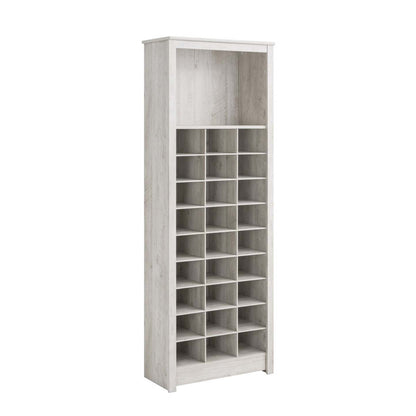 Rustic Ridge Farmhouse Shoe Storage Cabinet - Washed White|Armoire de rangement pour chaussures Rustic Ridge champêtre - blanc vieilli
