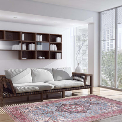 Tapis Ophélie bleue 5 pi 3 po x 8 pi 0 po