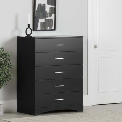 Commode 5 tiroirs Step One - Noir pur | Commode 5 tiroirs Step One - Noir uni