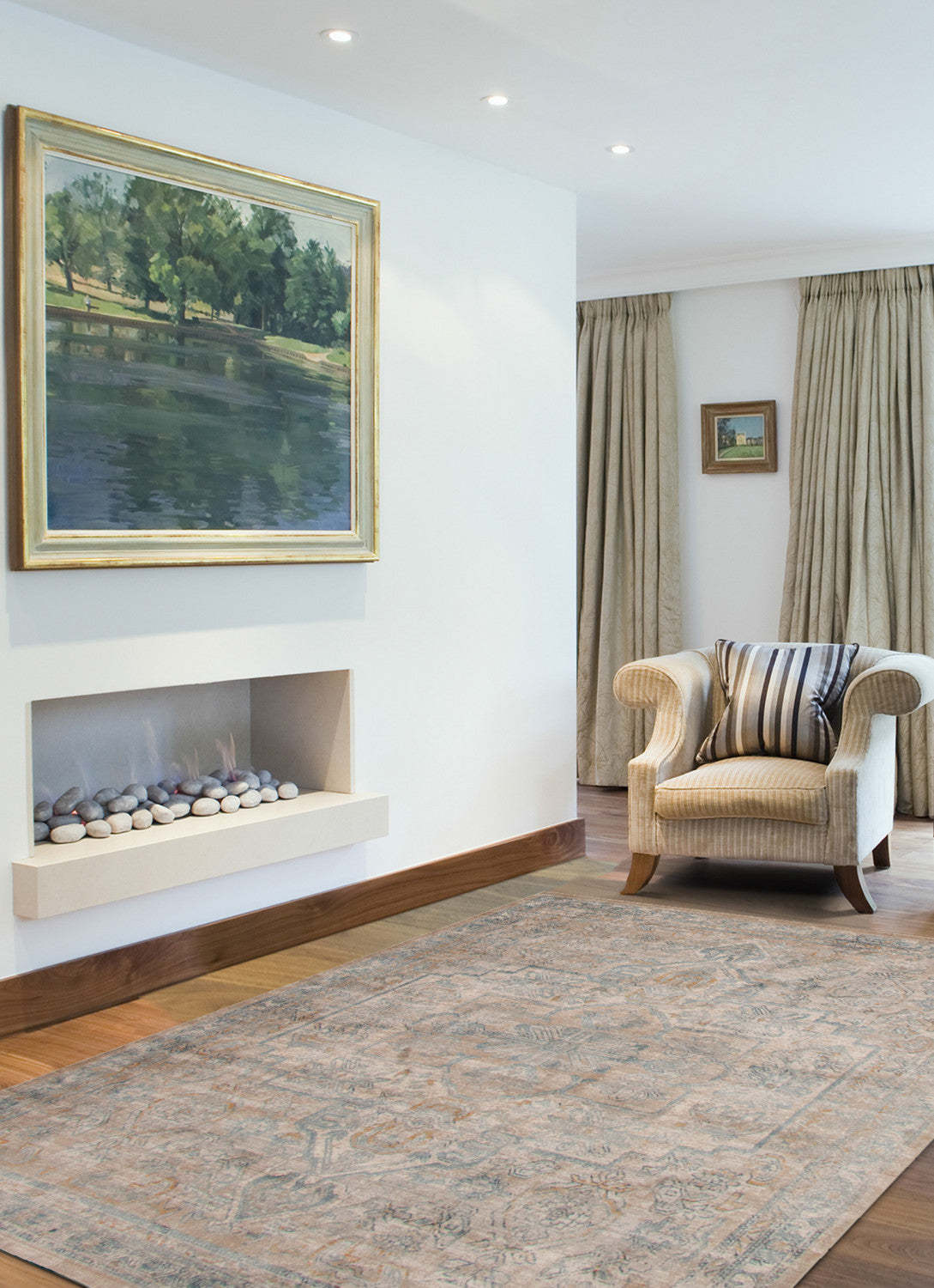 Baina Heriz Beige-Grey Area Rug - 6'7 x 9'10|Carpette Baina Heriz beige-gris - 6 pi 7 pox 9 pi 10 po| D2CMT3JP