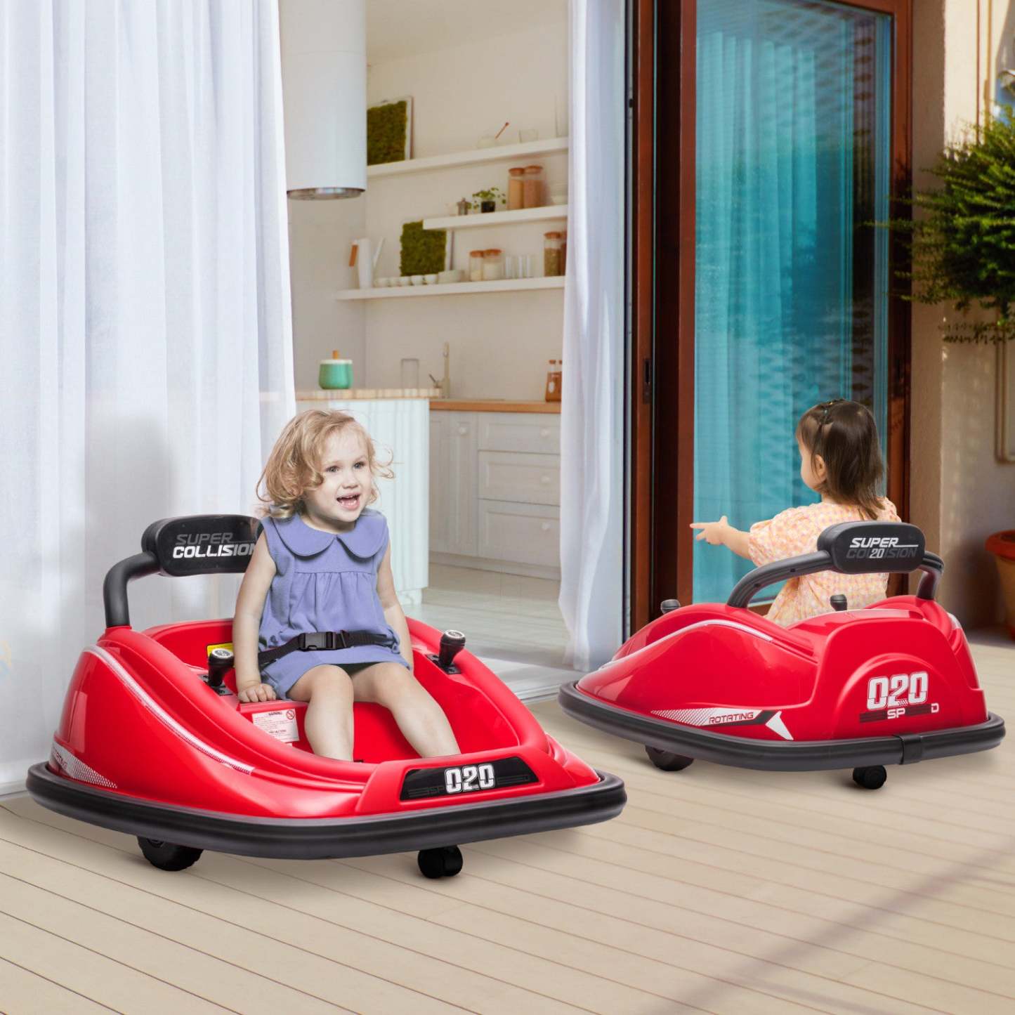 Aosom 12v Voiture Électrique Enfant, Rotation À 360 °, Jouet À Piles Avec Télécommande Parentale, Ce