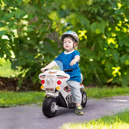 Aosom Moto Electrique Pour Enfants Avec Musique Et Boutons De Klaxon, Conception Stable A 3 Roues Et