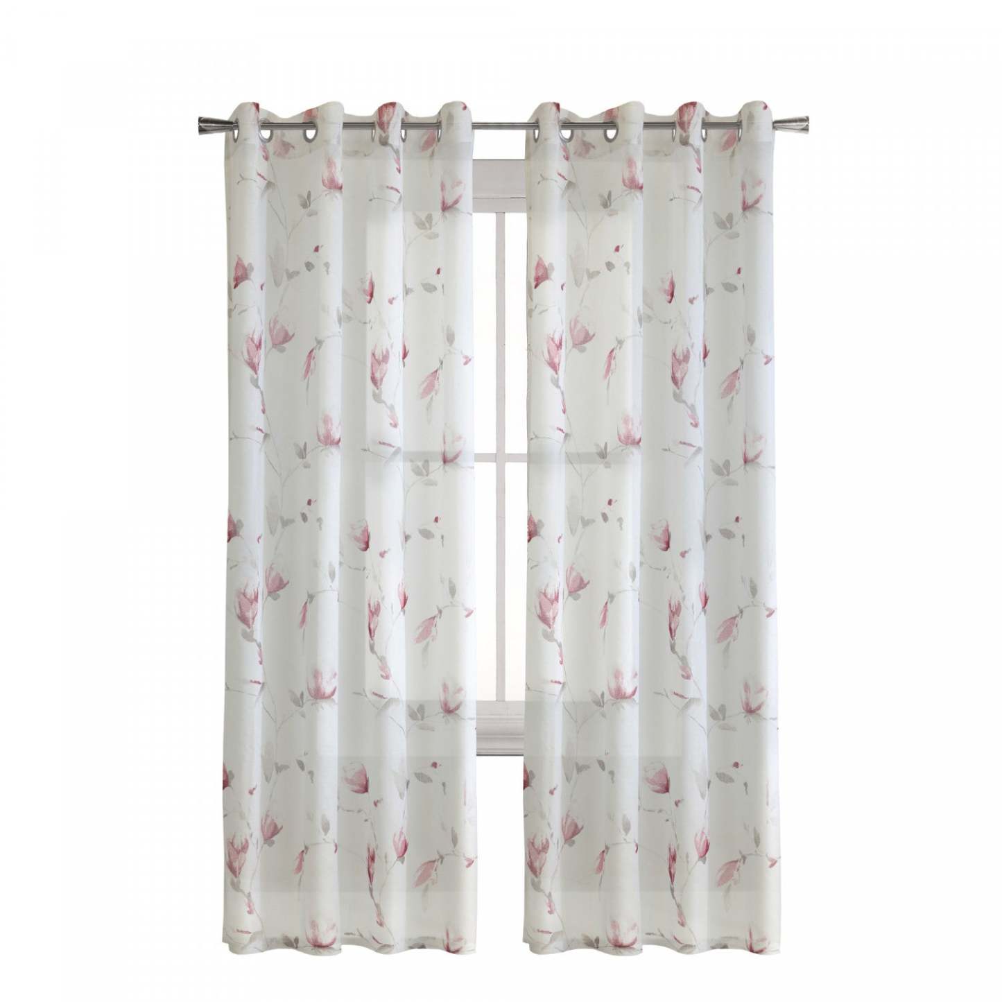 Habitat Symphony Rose Sheer Grommet Curtain Panel - 52 x 95|Panneau de rideau transparent à œillets Symphonie rose d'Habitat - 52 x 95