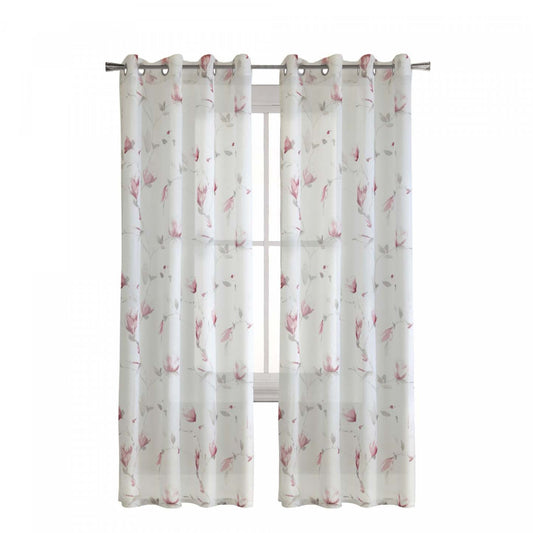 Habitat Symphony Rose Sheer Grommet Curtain Panel - 52 x 84|Panneau de rideau transparent à œillets Symphonie rose d'Habitat - 52 x 84