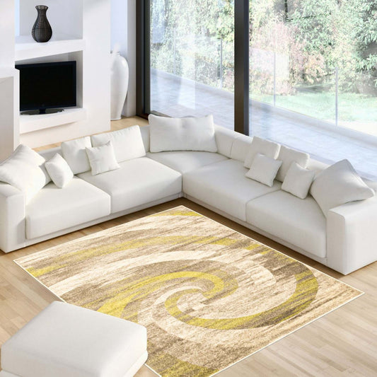 Korra ivoire / vert 3'11 x 5'7 tapis d'aire|Carpette Korra ivoirevert 3 pi 11 po x 5 pi 7 po|D27H6H6G