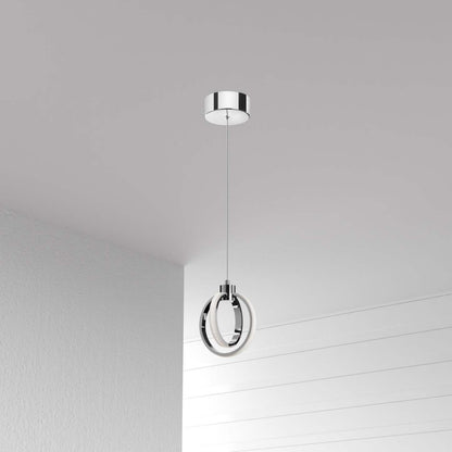 Dainolite Parson LED Suspension 14w Finition Chrome Poli Lampe Diffuseur Silicone Blanc|Luminaire suspendu Parson de Dainolite en silicone blanc qui diffuse la lumière, avec finition chromé poli et ampoule à DEL de 14 W