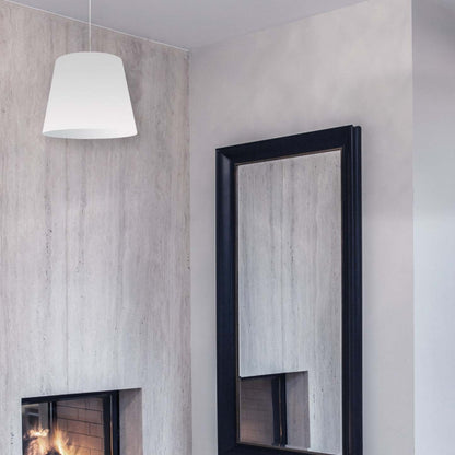 Dainolite Oversize Drum 1 Light Pendant Small Small White Shade Lamp|Petit luminaire suspendu de Dainolite avec très grand abat-jour cylindrique blanc et 1 ampoule