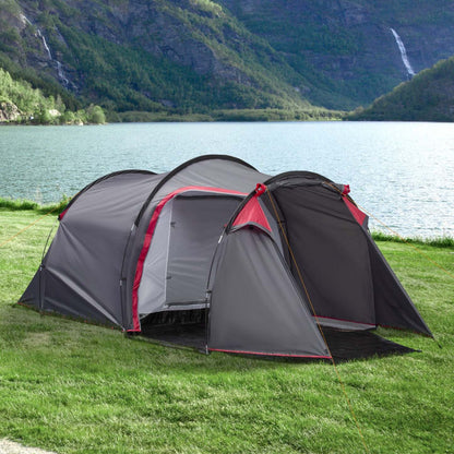 Outsunny Tente Dome De Camping Avec Portes À Fermeture Éclair Sac Pour 2-3 Personnes