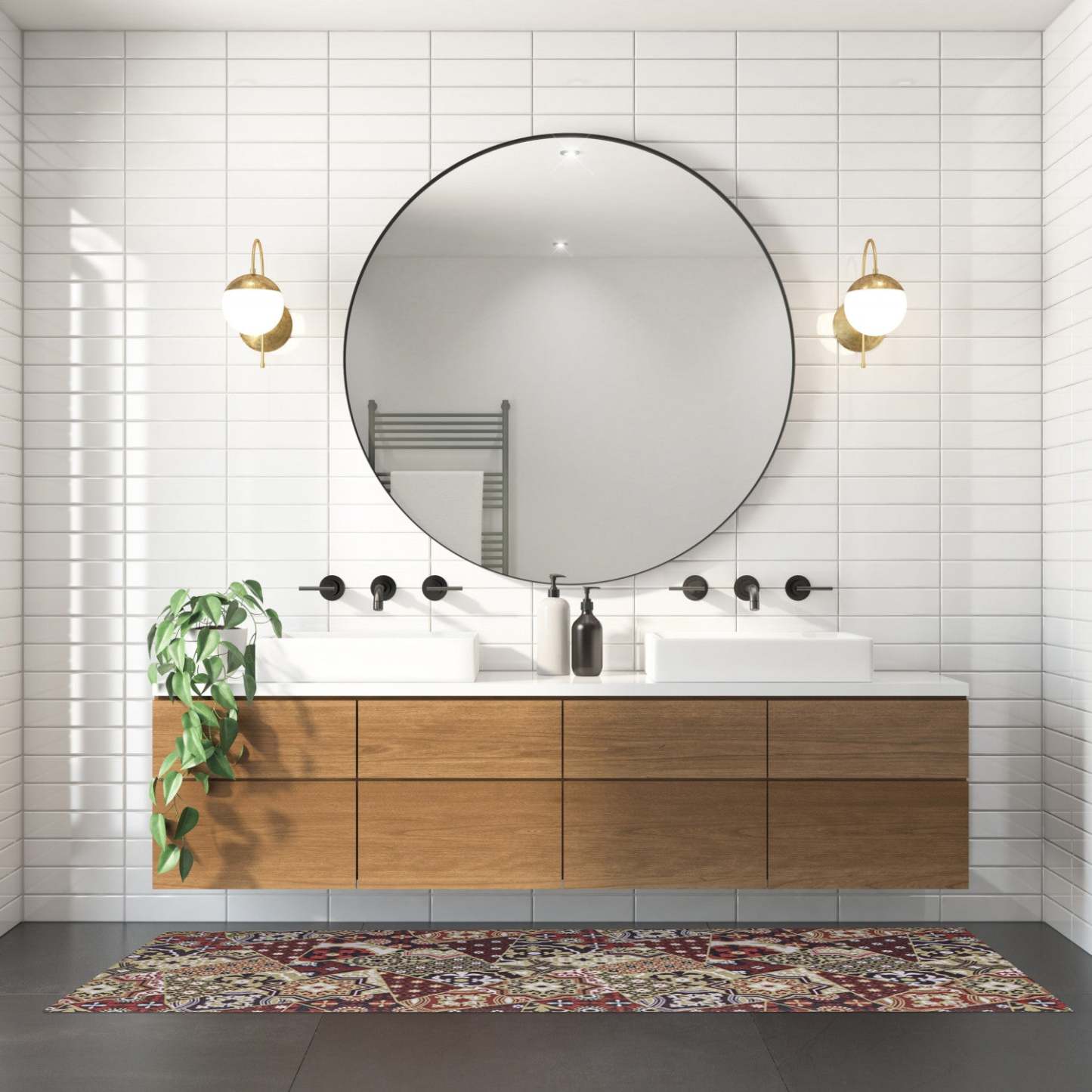 Bellezza Rouge / Vert 2'2 x 16'0 Tapis d'aire|Carpette Bellezza rougevert 2 pi 2 po x 16 pi 0 po|D21AS3TU