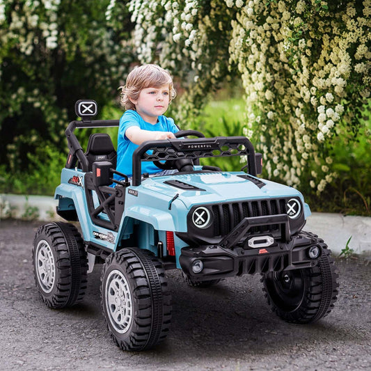 Aosom Camion 12v Pour Enfants Avec Télécommande, Voiture Pour Enfants À Piles Avec Lumières Led, Jou
