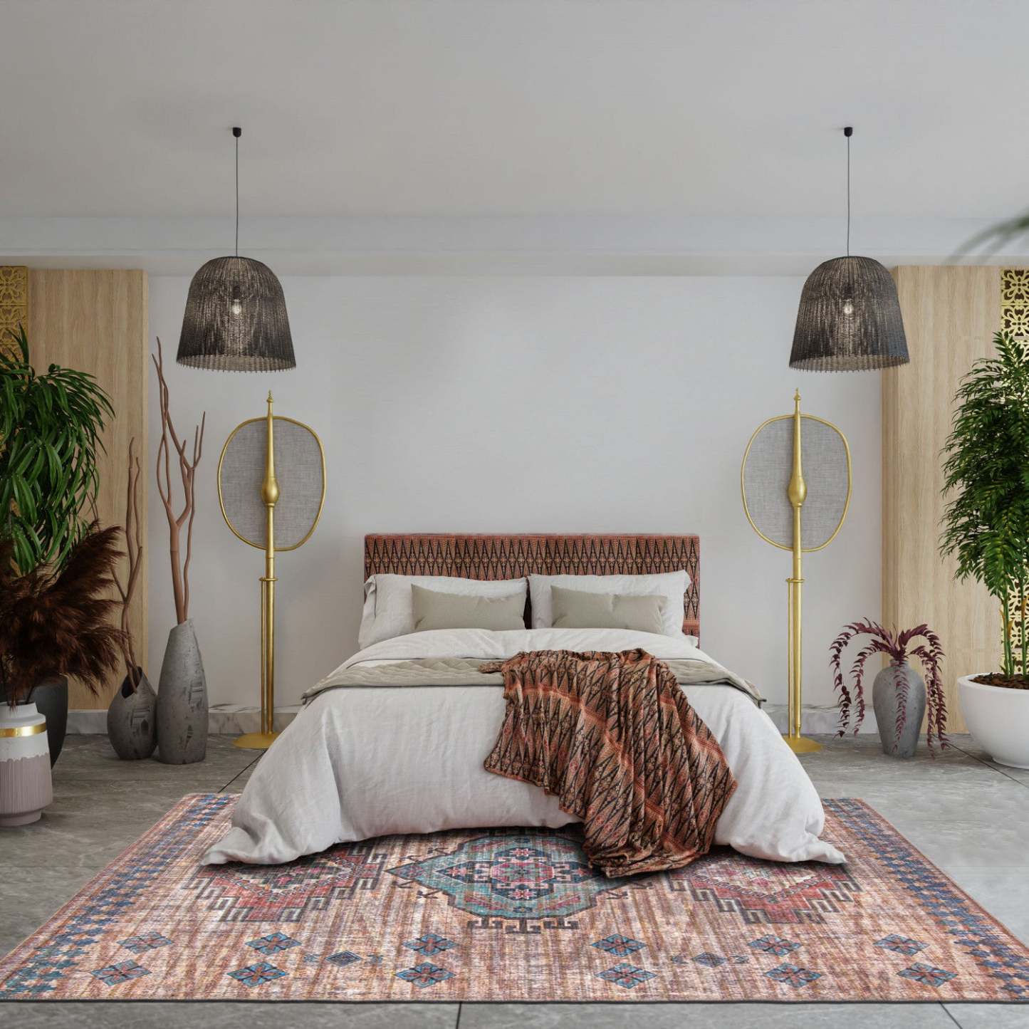 Carpette Kashkuli orange clair 5 pi 3 po x 8 pi 0 po