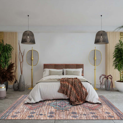 Carpette Kashkuli orange clair 7 pi 10 po x 10 pi 0 po