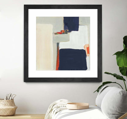 Œuvre d’art murale encadrée noire et mate « Bay Bridge V1 » 30 x 30