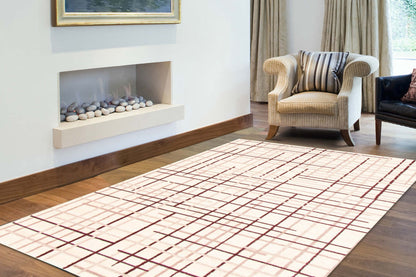 Taite Cream-Bordeaux Area Rug - 3'11 x 5'7|Carpette Taite crème-Bordeaux - 3 pi 11 po x 5 pi 7 po| D2AT0XCM